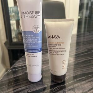 Avon Moisture Therapy Hand Cream & AHAVA Mud Foot Cream Duo